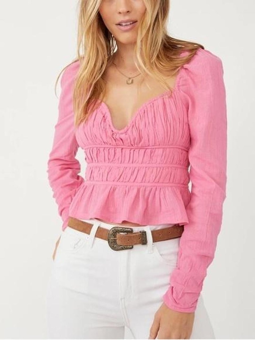 Free People Aurora Blouse XS NWT Boho Flowy Top Women